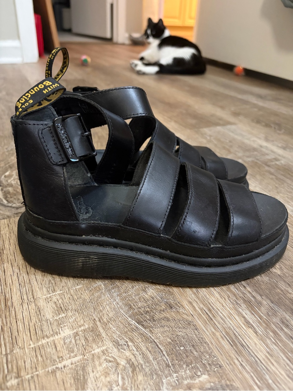 Dr. Martens Gryphon Fisherman Platform Sandals - Black